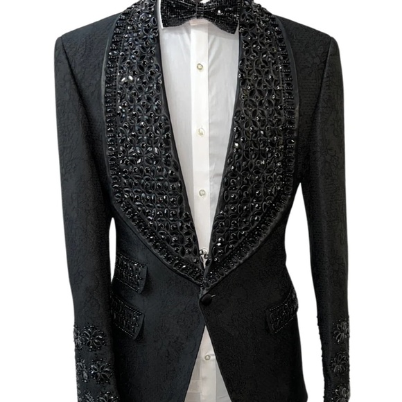 Other - Elegant Black Embellished Men's Blazer